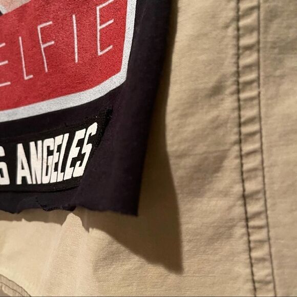 Marilyn Monroe Selfie reworked up-cycled Hollister beige shirt jacket Sz S - Picture 6 of 15